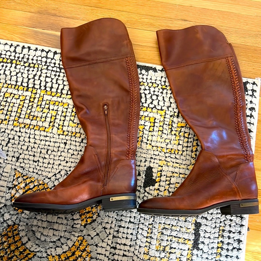 Brown leather OTK boots Vince camuto